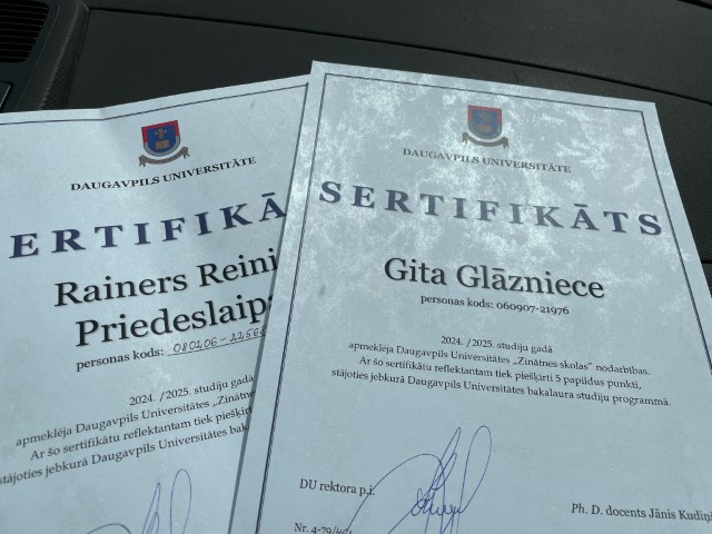 Izglītojamie saņēma sertifikātus