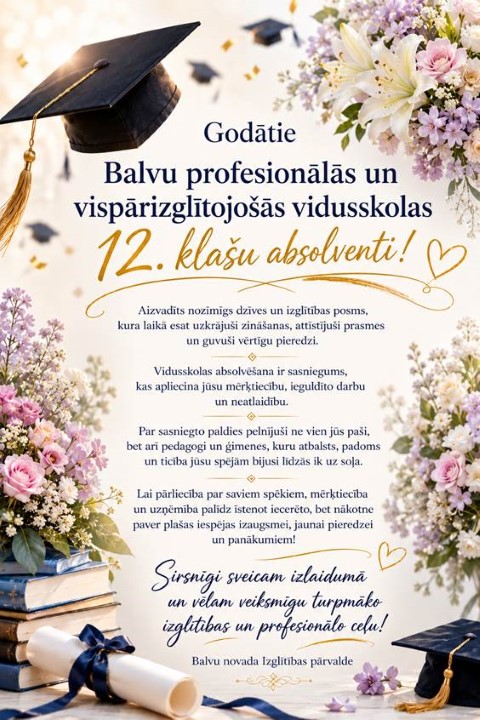 Novada apsveikums vidusskolas absolventiem